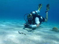 Chile Roberts with batfish. Photo courtesy of Todd Fulks.